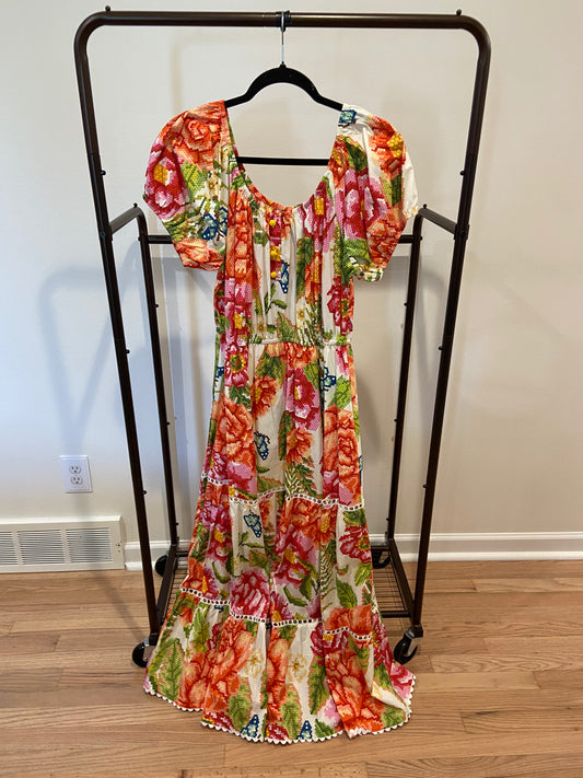 Farm Rio Vintage Macie Floral Tiered Maxi Dress size XL