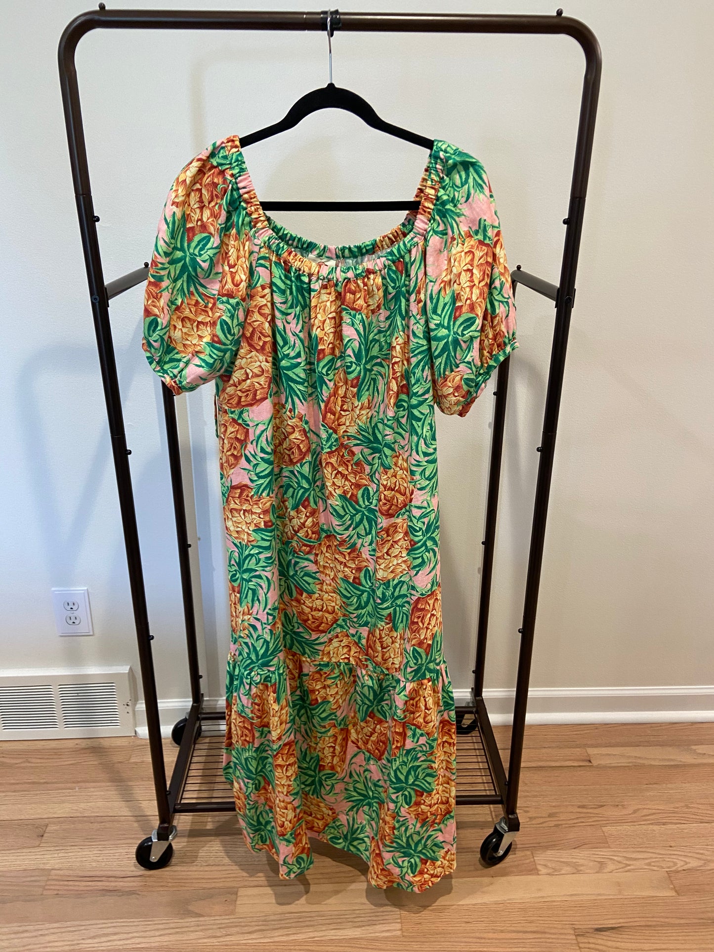 Farm Rio Pineapple Garden Linen Dress size XL