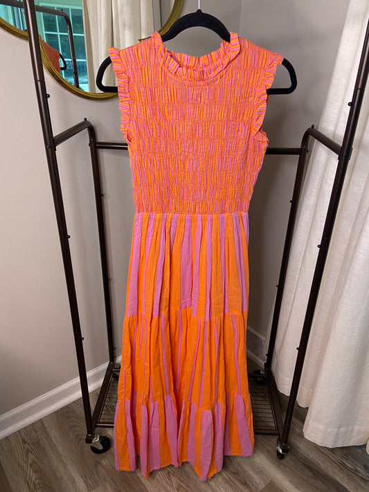 Oliphant Smocked Maxi Dress size S