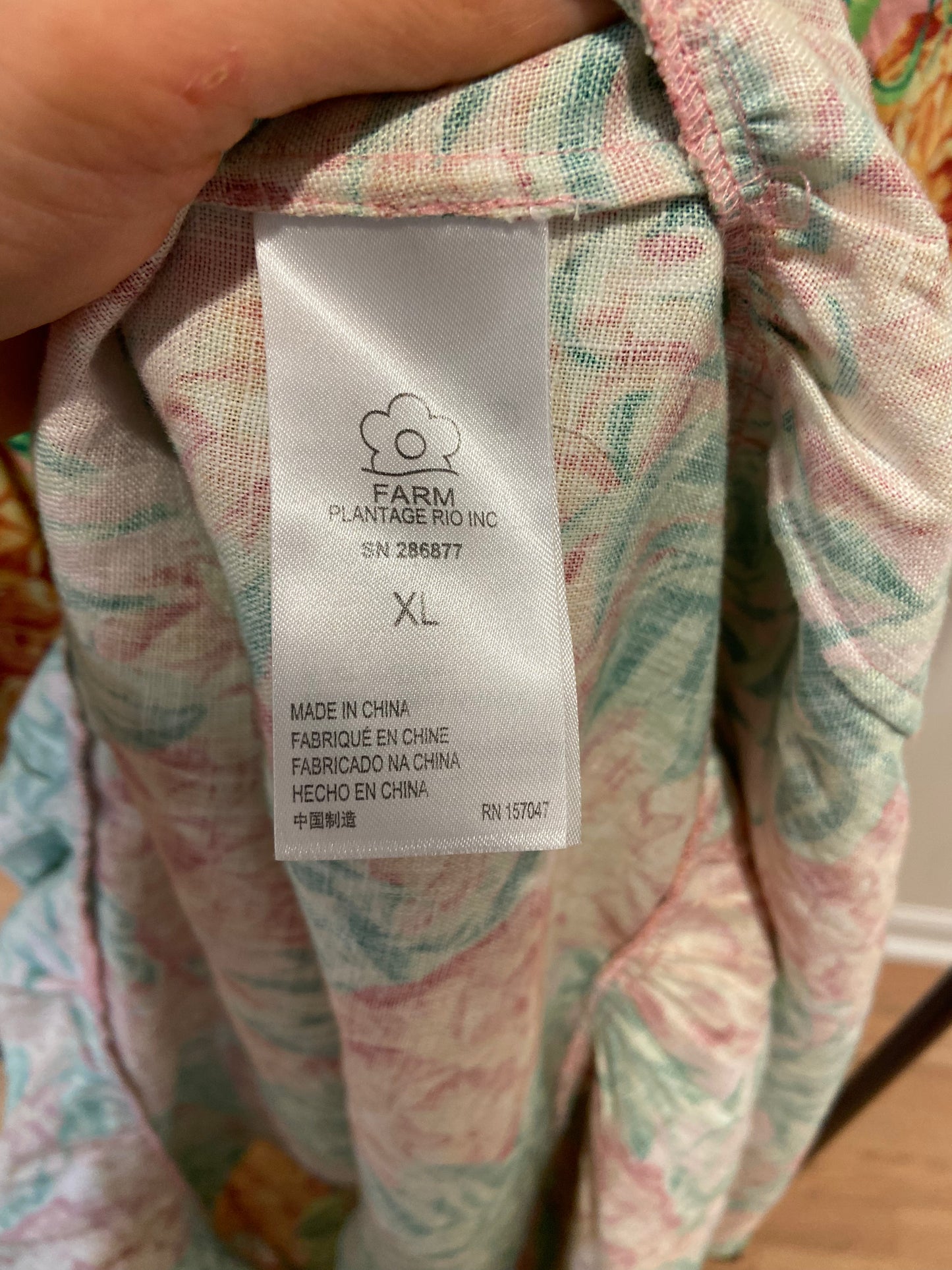 Farm Rio Pineapple Garden Linen Dress size XL