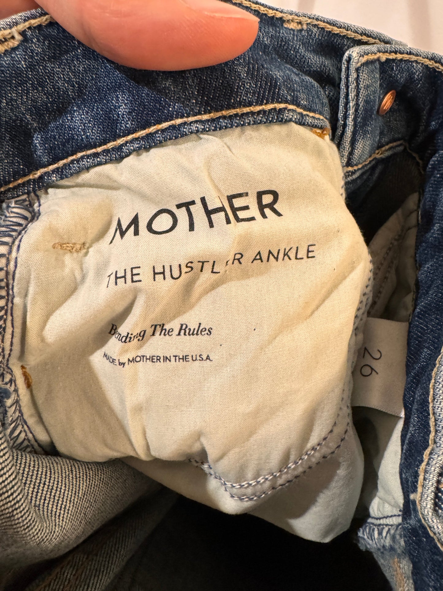 Mother The Hustler Ankle Jeans in Bending the Rules Wash size 26