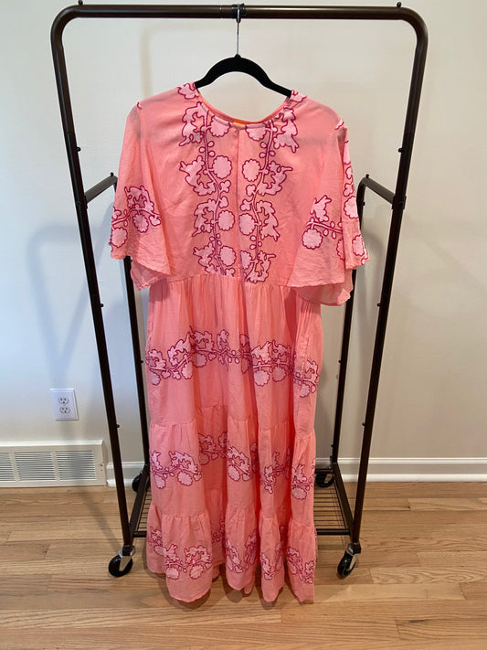 Oliphant Flirty V-Neck Maxi Tangier Pink size L