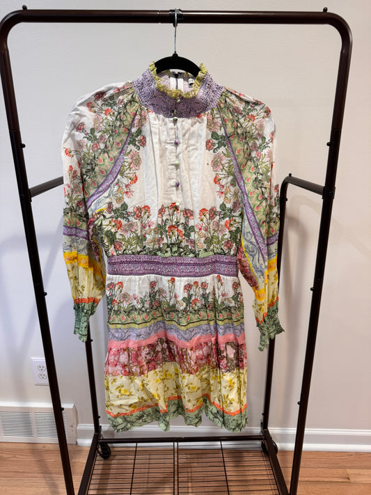 Alice and Olivia Lavinia Blouson Sleeve Mini Dress size 6