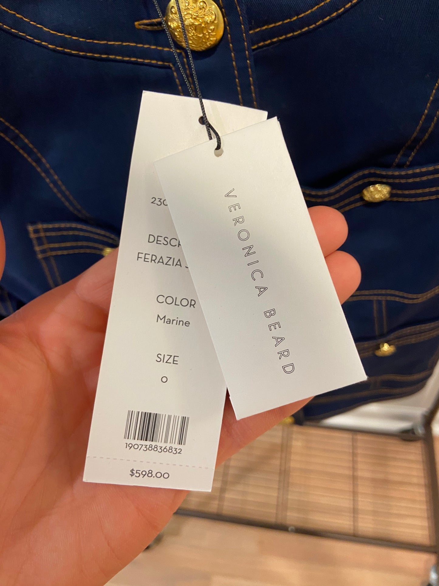 Veronica Beard Ferazia Cotton Blend Canvas Jacket size 0