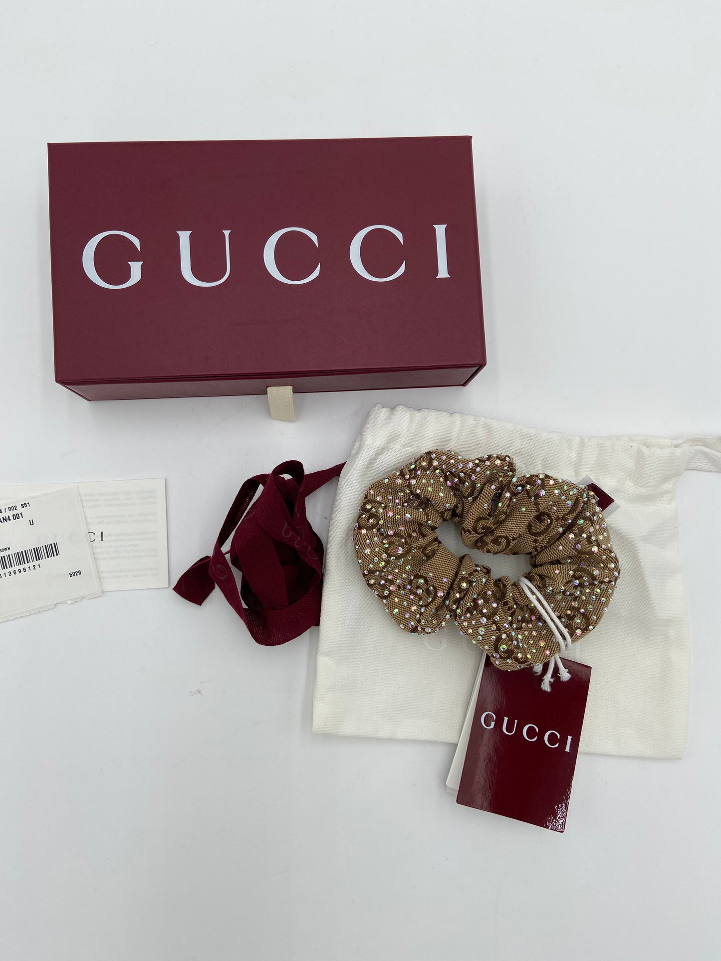 Gucci Canvas Scrunchie with Crystals