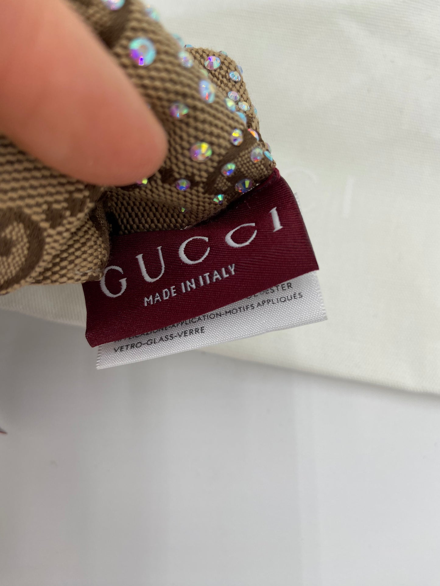 Gucci Canvas Scrunchie with Crystals