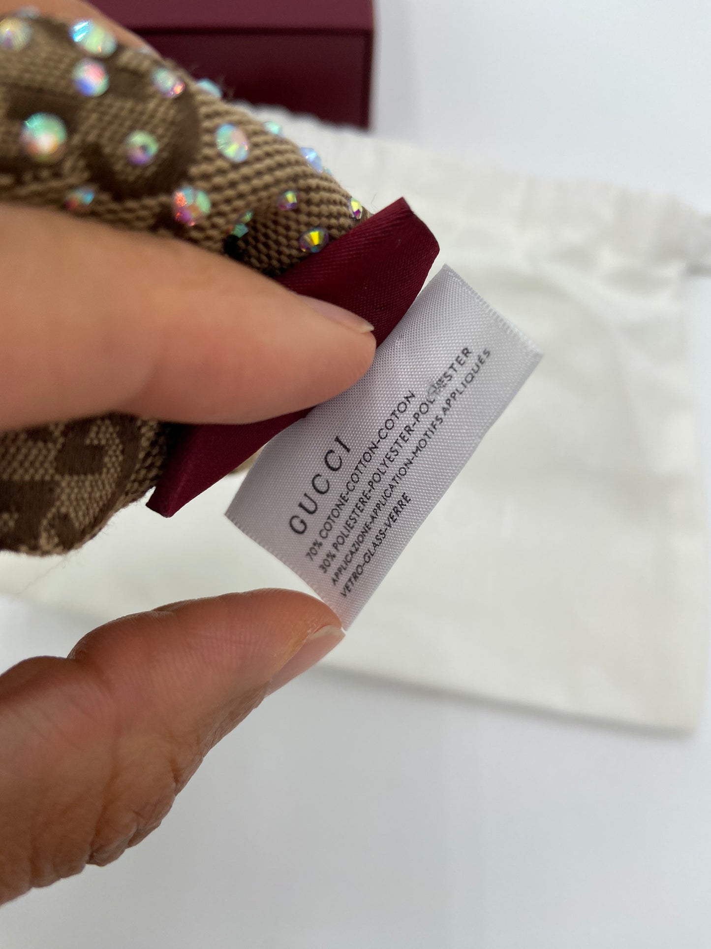 Gucci Canvas Scrunchie with Crystals