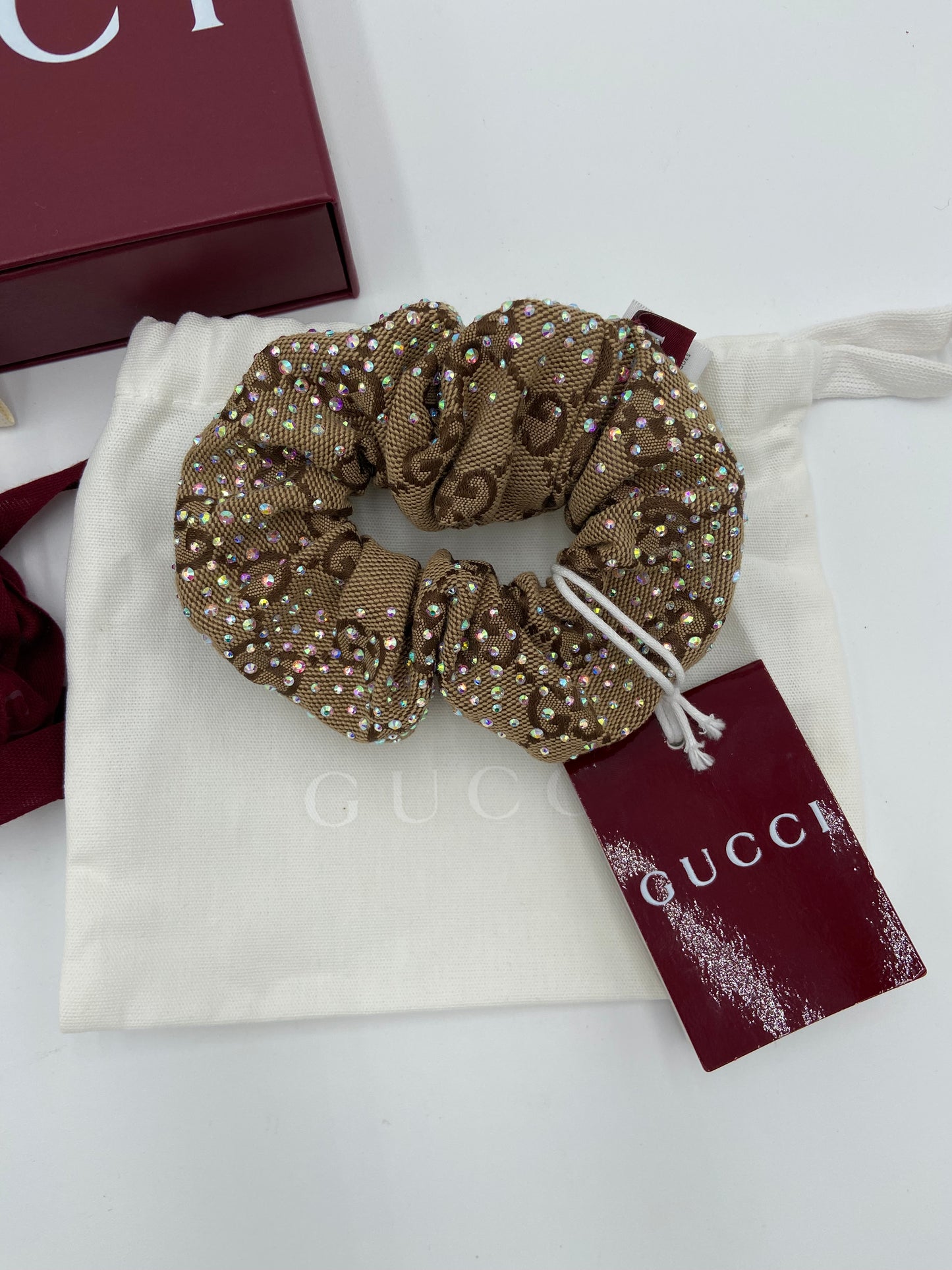 Gucci Canvas Scrunchie with Crystals