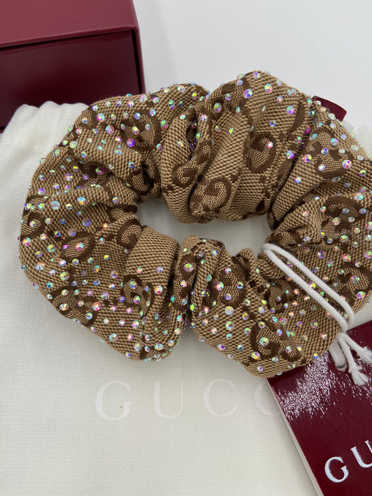 Gucci Canvas Scrunchie with Crystals