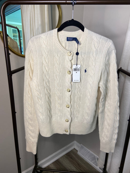 Polo Ralph Lauren Cable-Knit Wool-Cashmere Cardigan size M