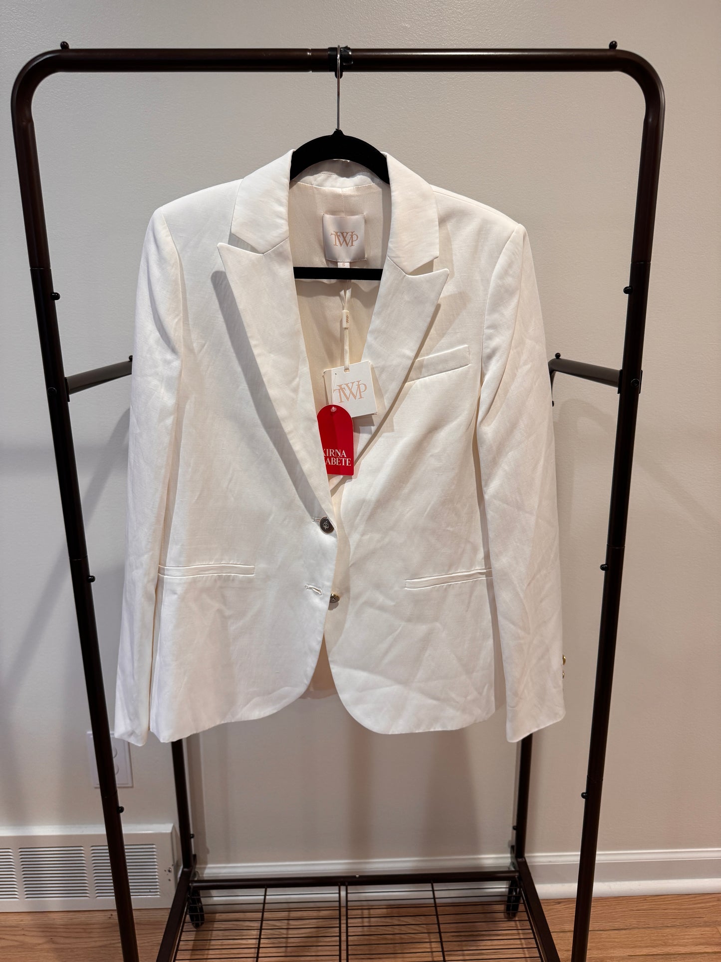 TWP Boyfriend Blazer with Zipper in White size S