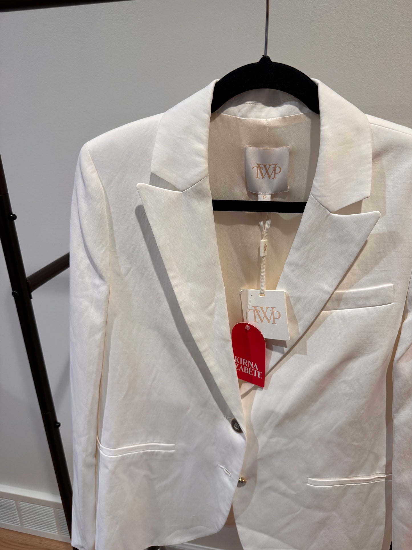 TWP Boyfriend Blazer with Zipper in White size S
