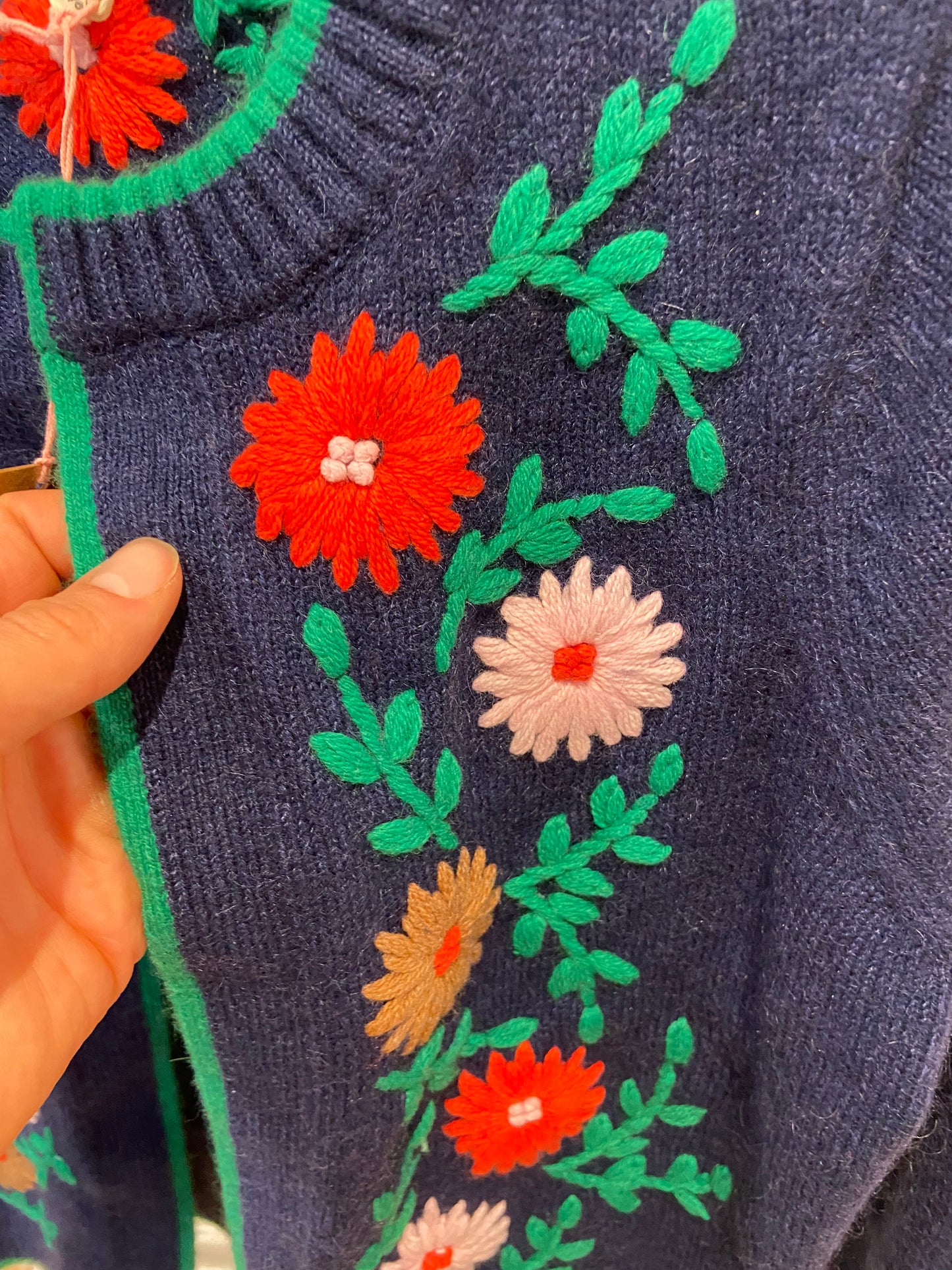 Boden Flower Embroidered Cardigan size S