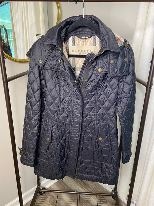 Burberry Nova Check Bellbridge Quilted Coat size S