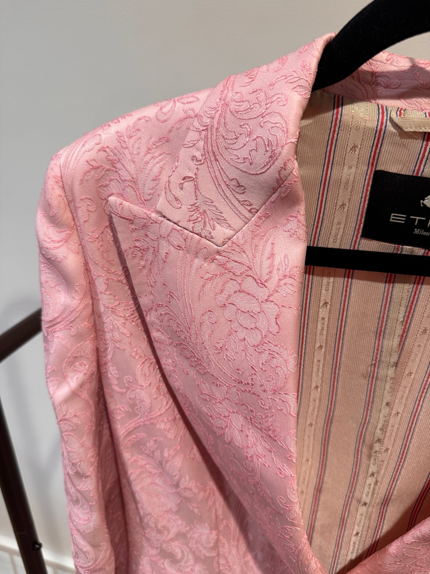 Etro Pink Jacquard Blazer Jacket size 44 US 8
