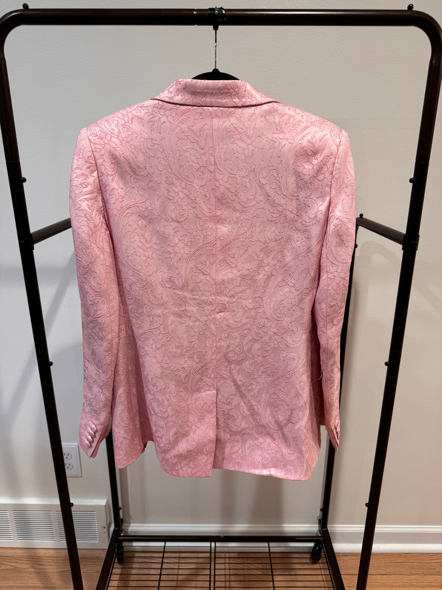 Etro Pink Jacquard Blazer Jacket size 44 US 8