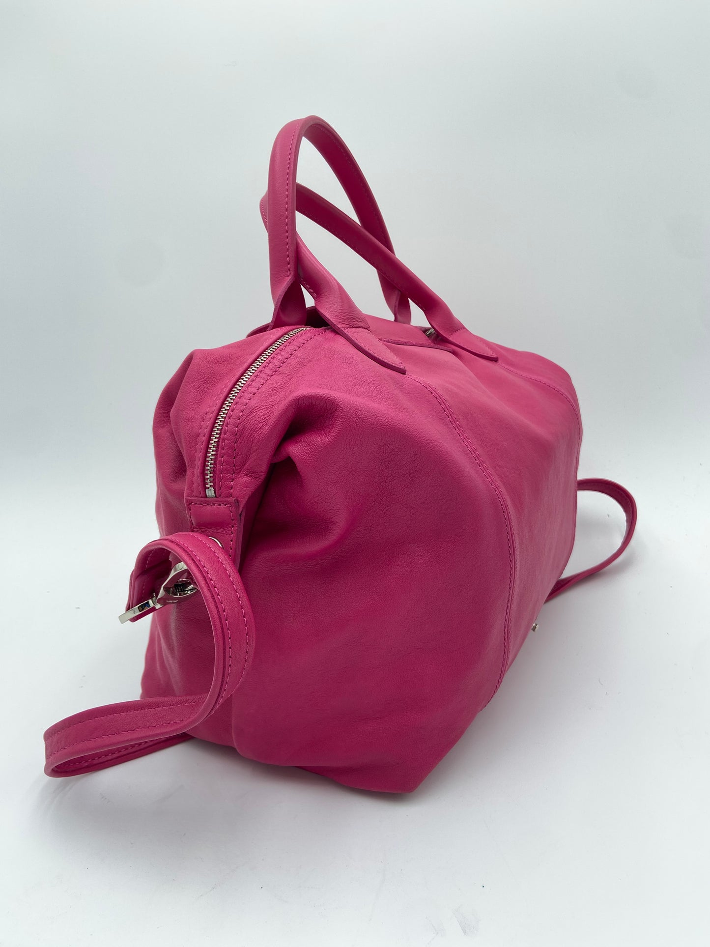 Longchamp Le Pliage Cuir Pink Leather Bag