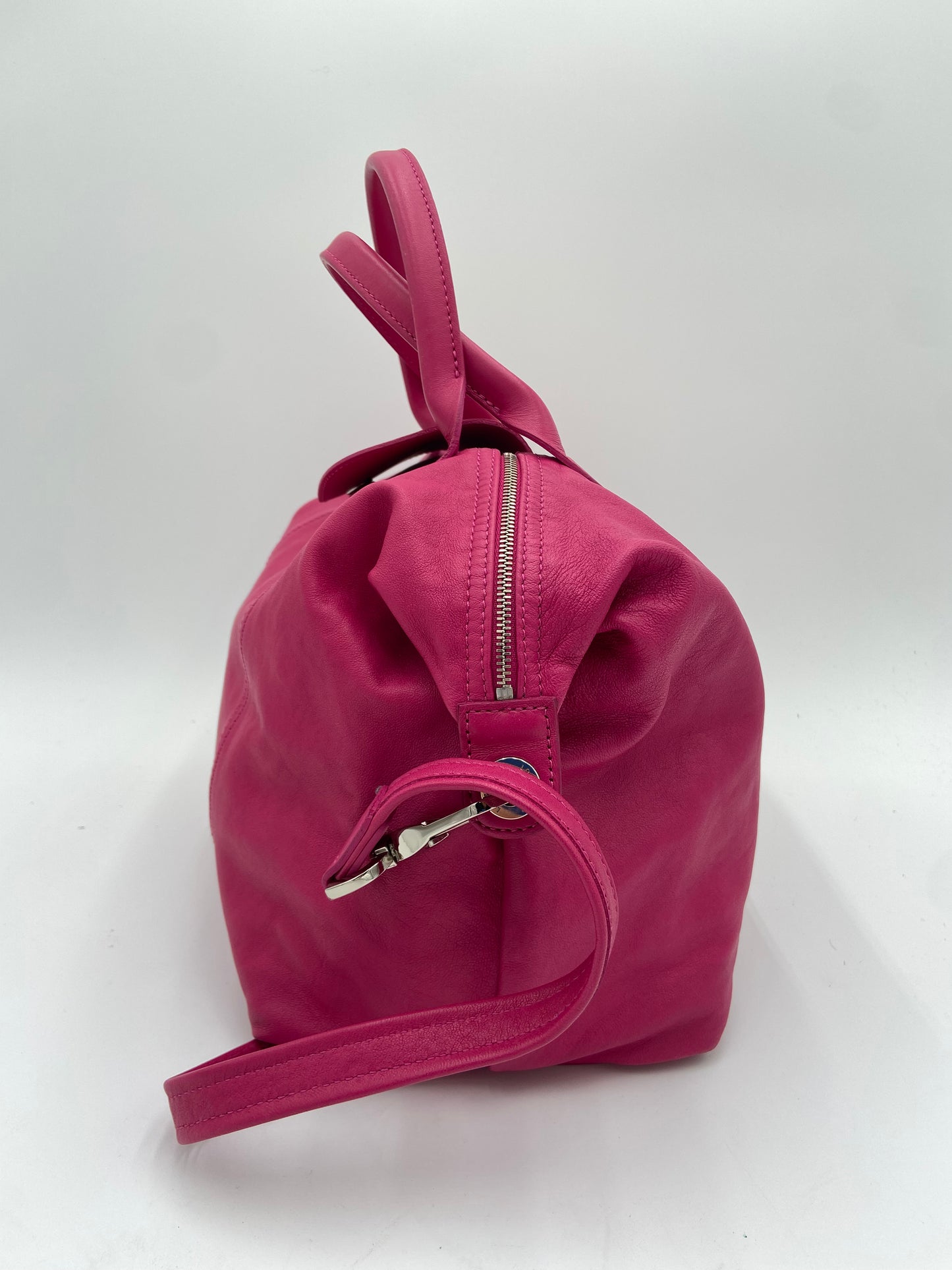Longchamp Le Pliage Cuir Pink Leather Bag