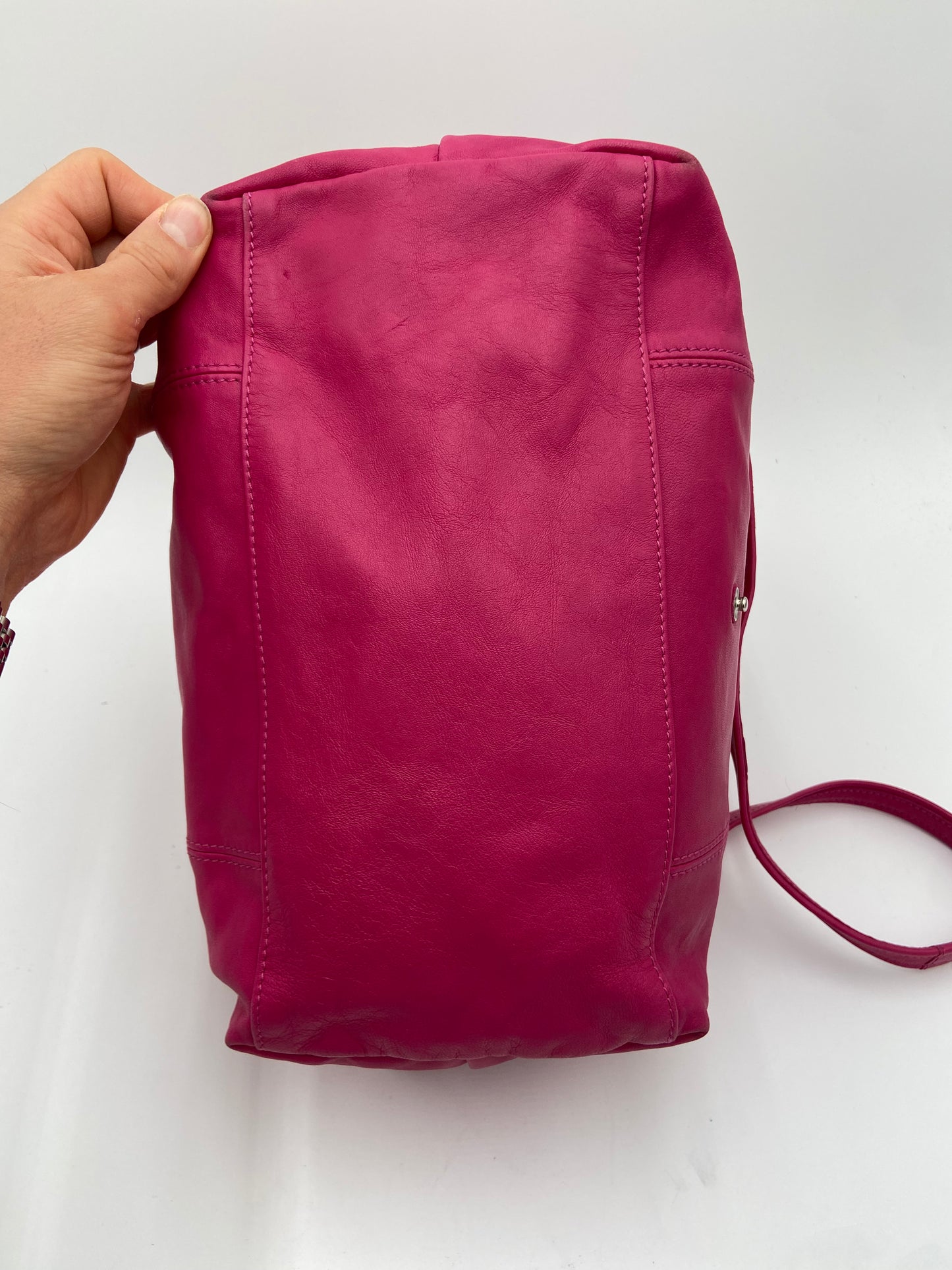 Longchamp Le Pliage Cuir Pink Leather Bag