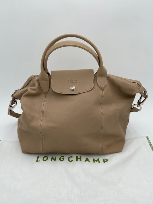 Longchamp Le Pliage Cuir Beige Leather Bag