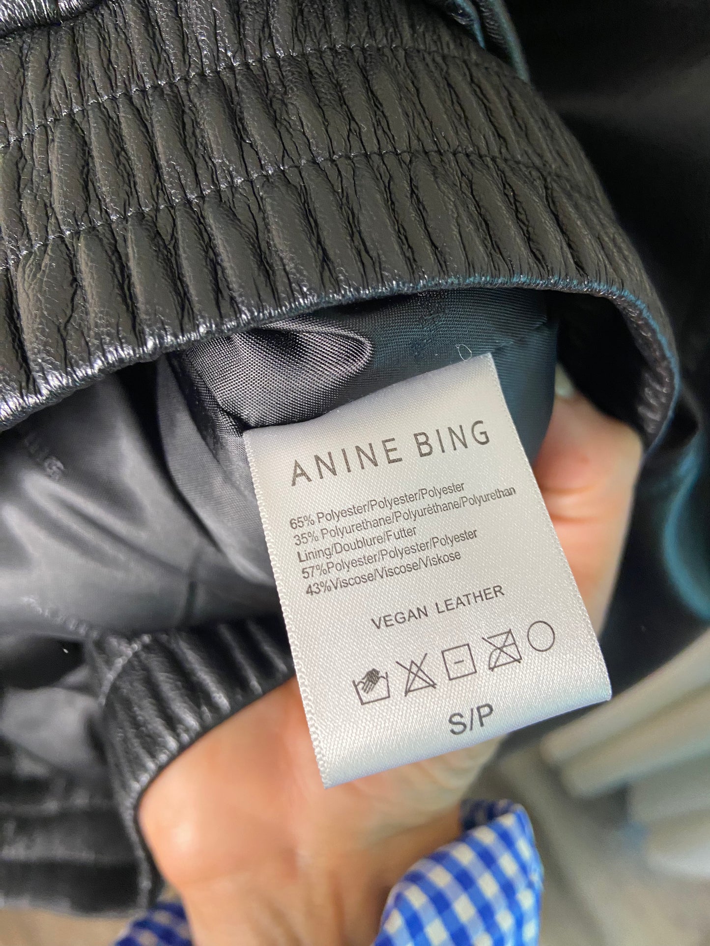Anine Bing Zora Faux Leather Bomber Jacket size S