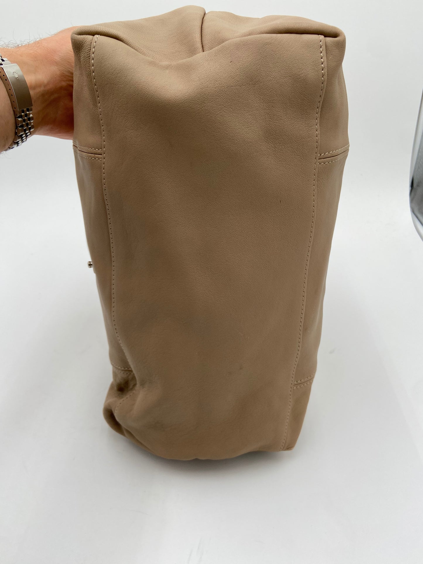 Longchamp Le Pliage Cuir Beige Leather Bag