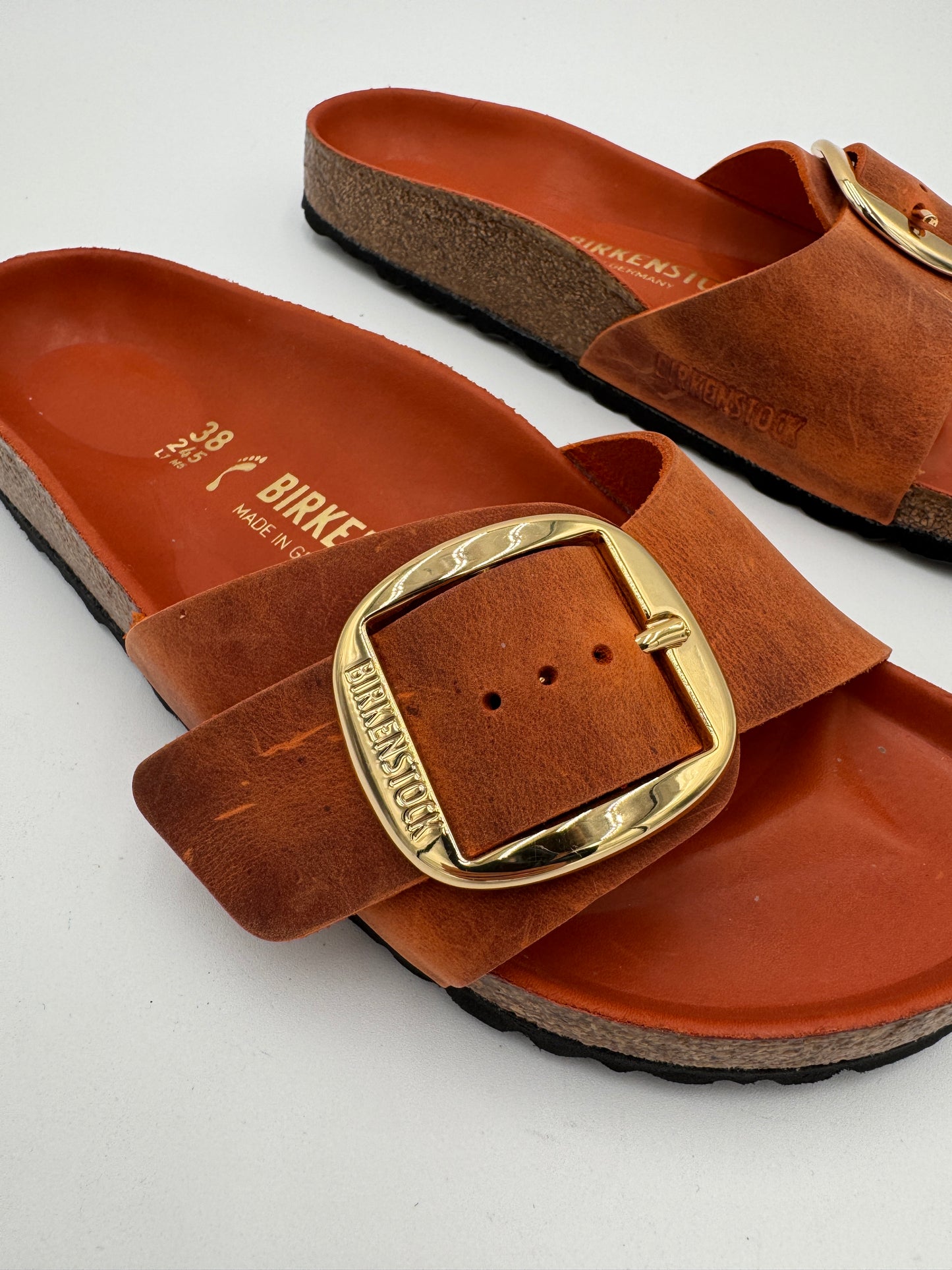 Birkenstock Madrid Big Buckle Burnt Orange size 38