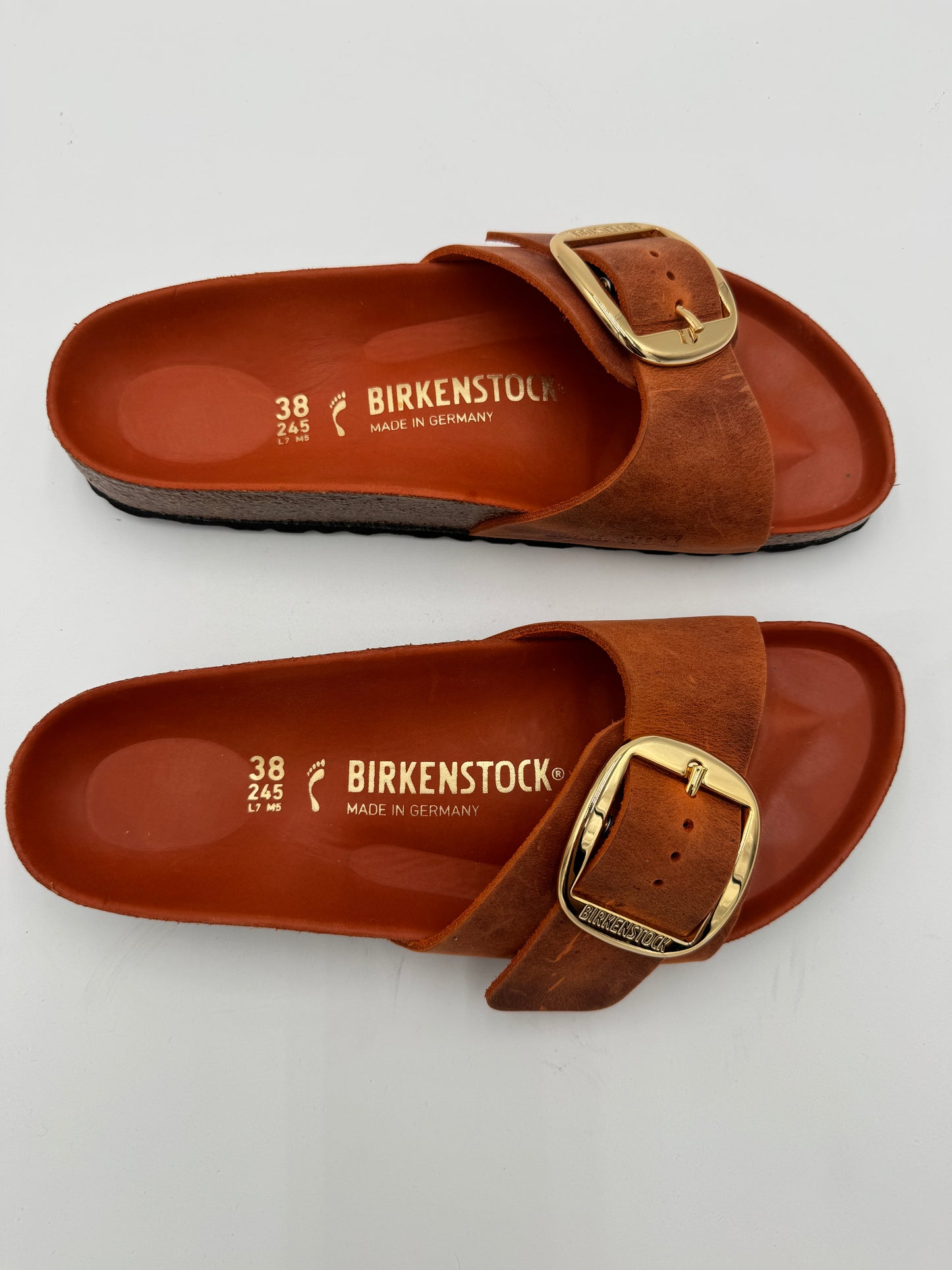 Birkenstock Madrid Big Buckle Burnt Orange size 38