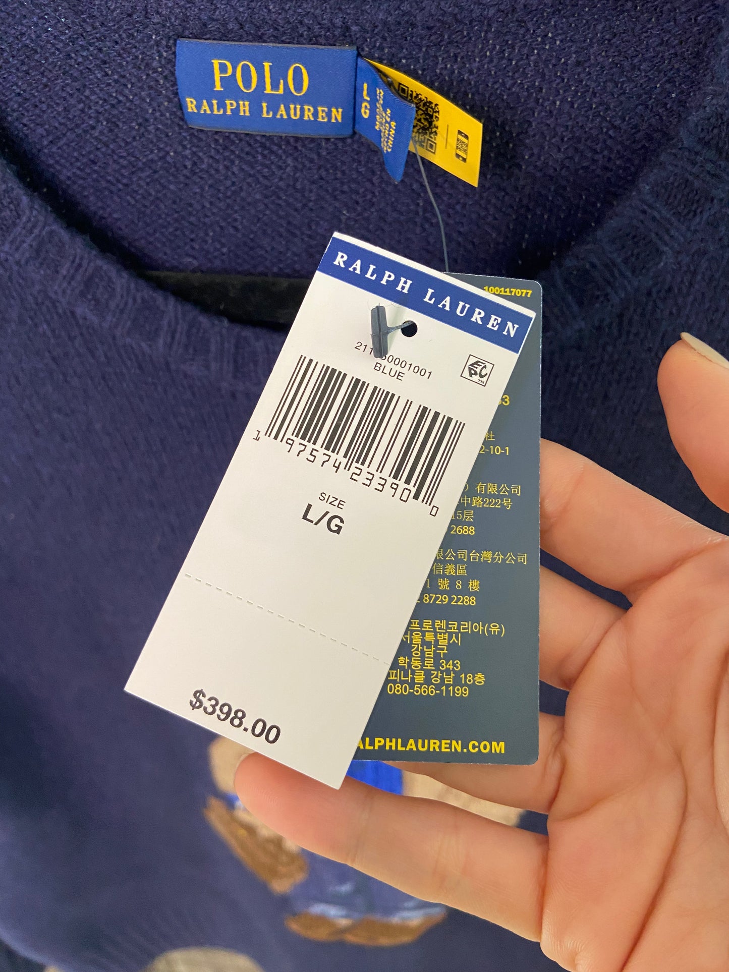 Polo Ralph Lauren Bear Sweater size L