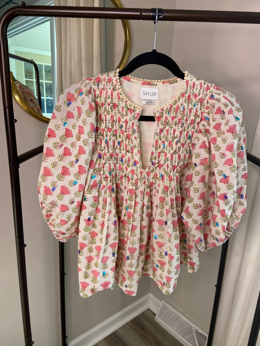 Saylor Cherry Blossom Jiby Blouse size XS