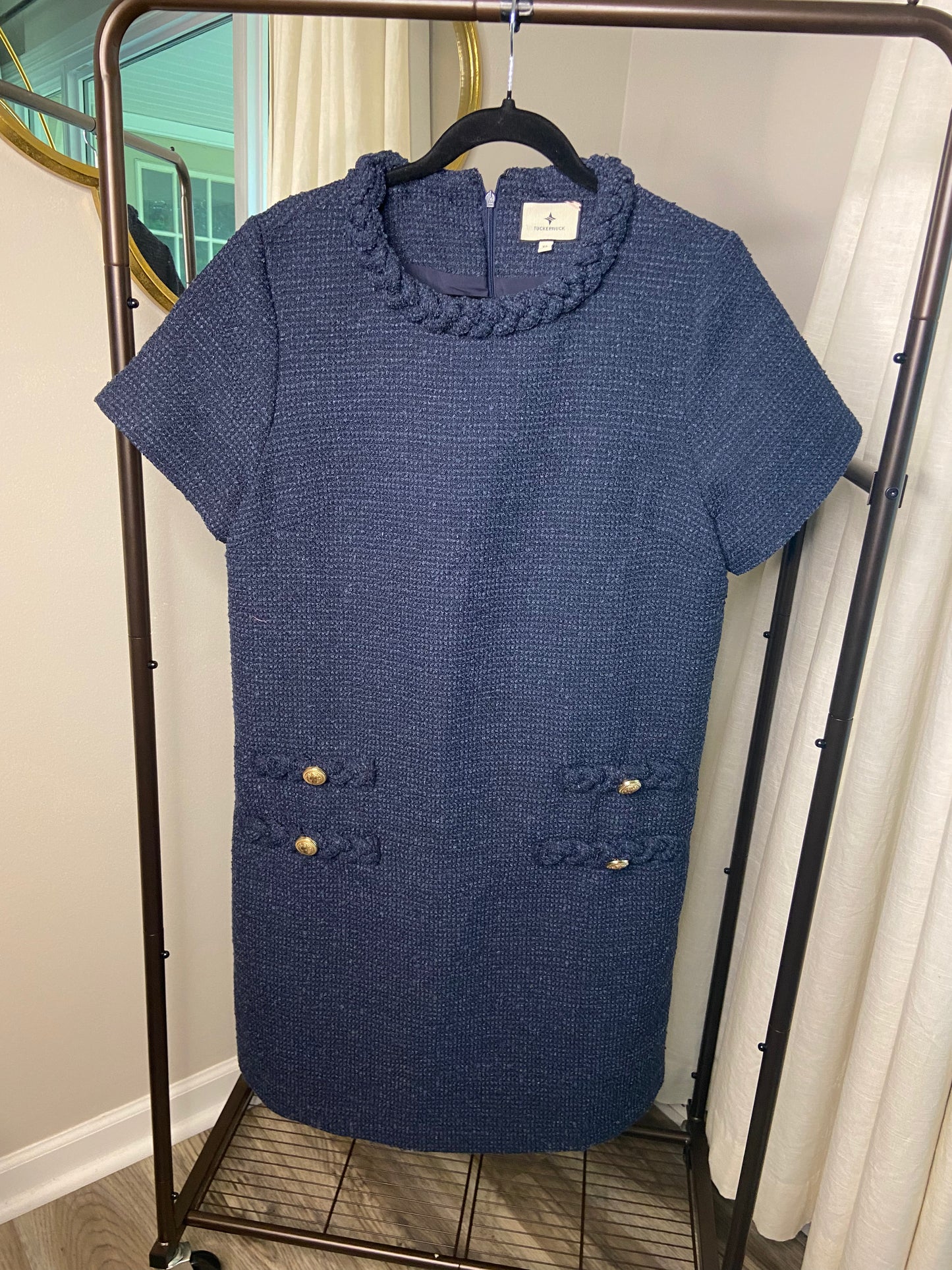 Tuckernuck Jackie Tweed Dress Navy Blue size XL