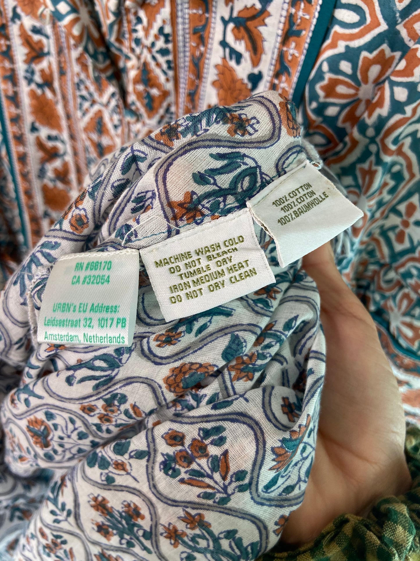 Sue Sartor Short-Sleeve Printed Midi Dress size S