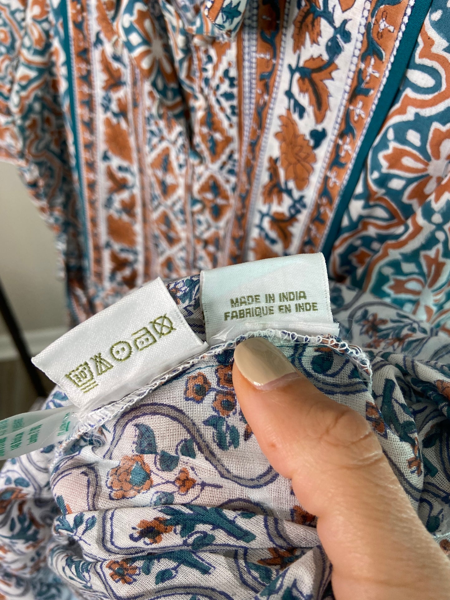 Sue Sartor Short-Sleeve Printed Midi Dress size S