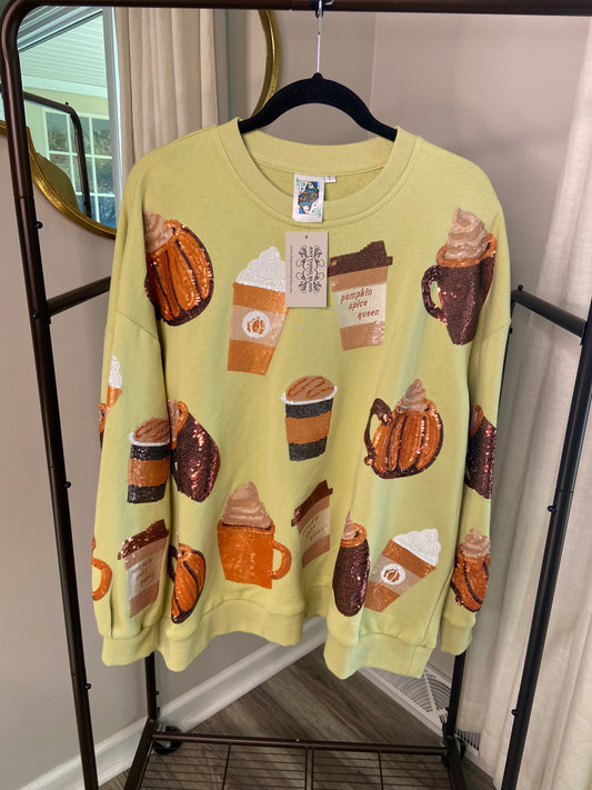 Queen of Sparkles Pumpkin Spice Sweatshirt size L