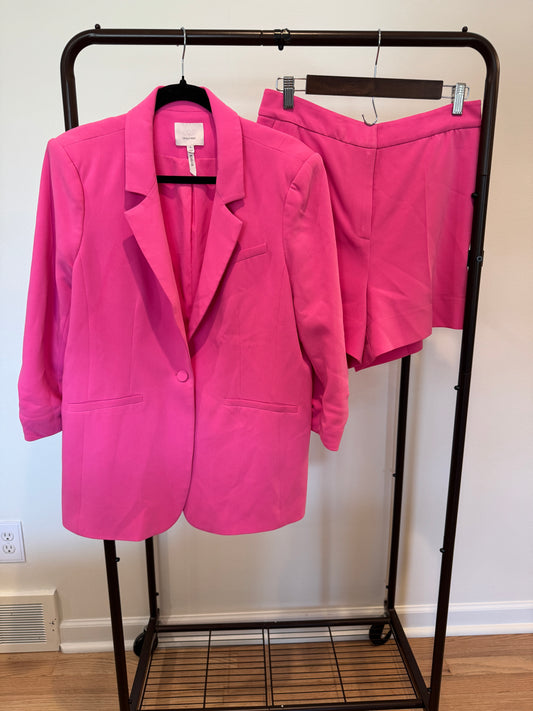 Cinq a Sept Crepe Khloe Blazer in Fuchsia with Matching Shorts size 12