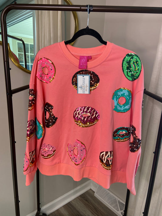 Queen of Sparkles Donut Sweatshirt size M