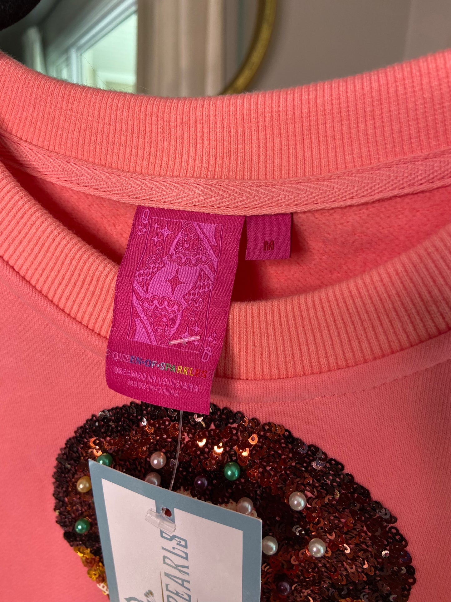 Queen of Sparkles Donut Sweatshirt size M