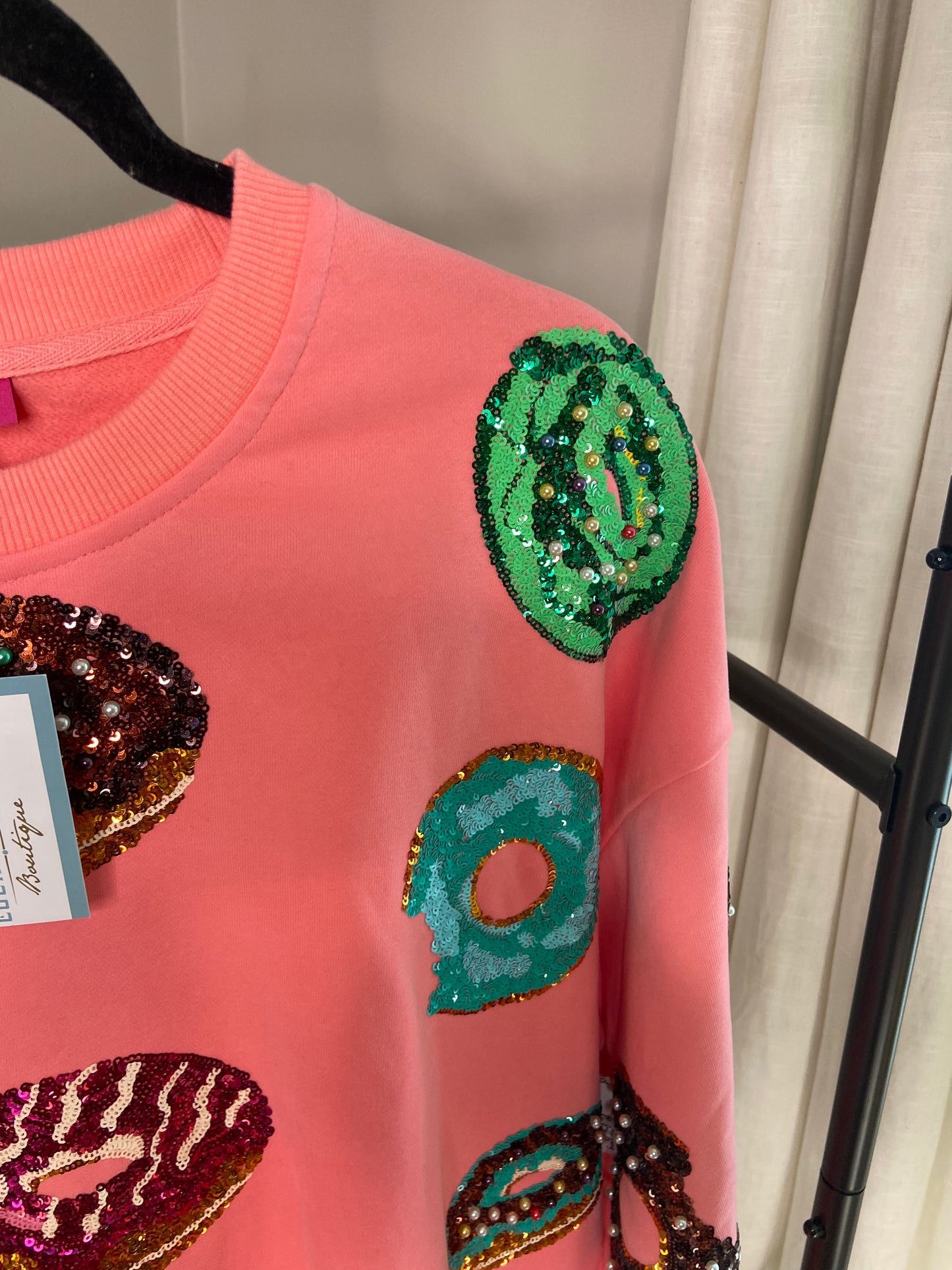 Queen of Sparkles Donut Sweatshirt size M