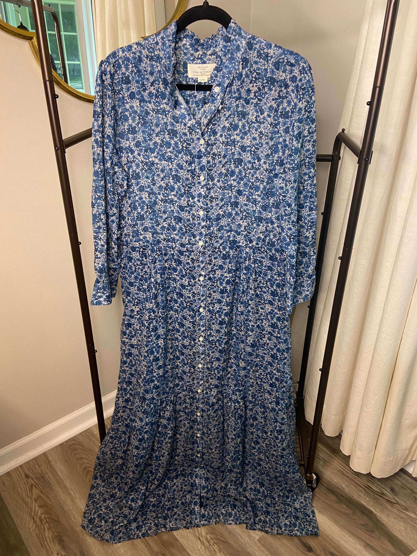 Trovata Birds of Paradis Mamie Long Maxi Dress size L