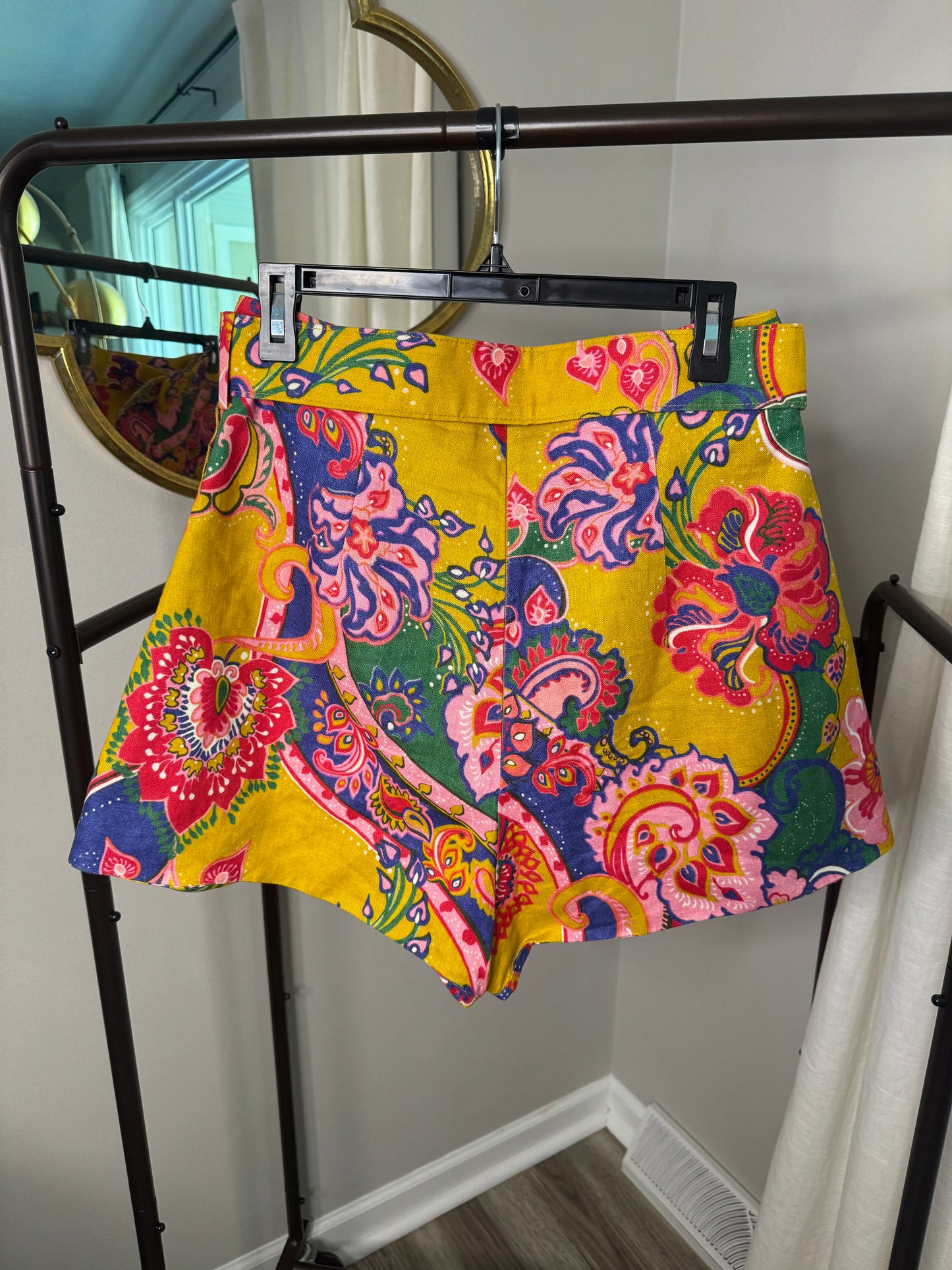 ZIMMERMANN Lovestruck Belted Floral Paisley Shorts size US 8