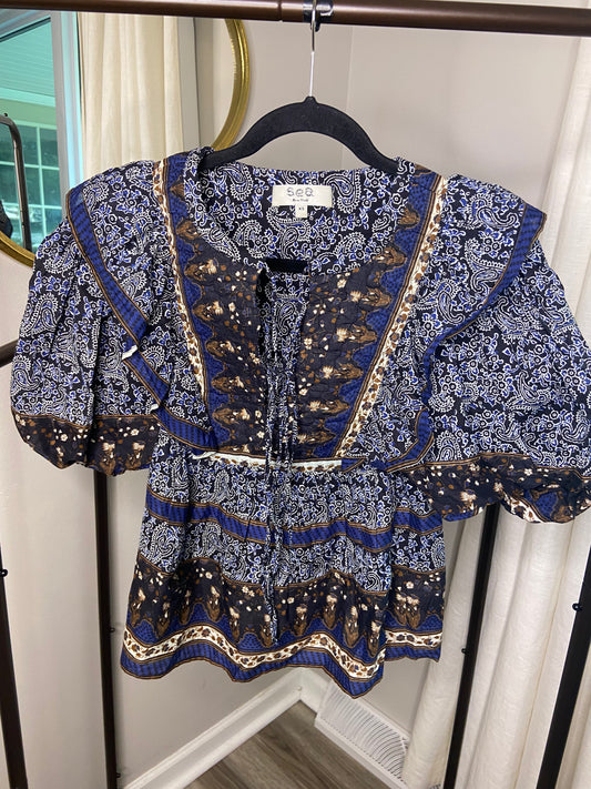 Sea New York Ivette Balloon Sleeve Top size XS