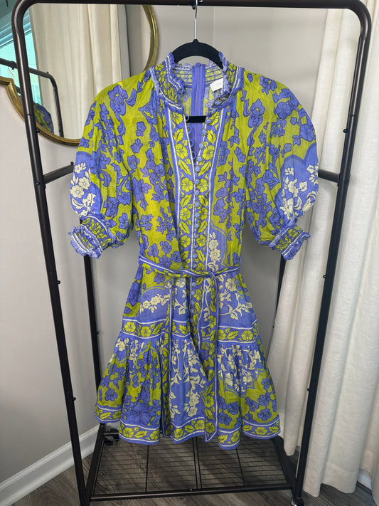 ZIMMERMANN Raie Lantern Mini Dress size US 6