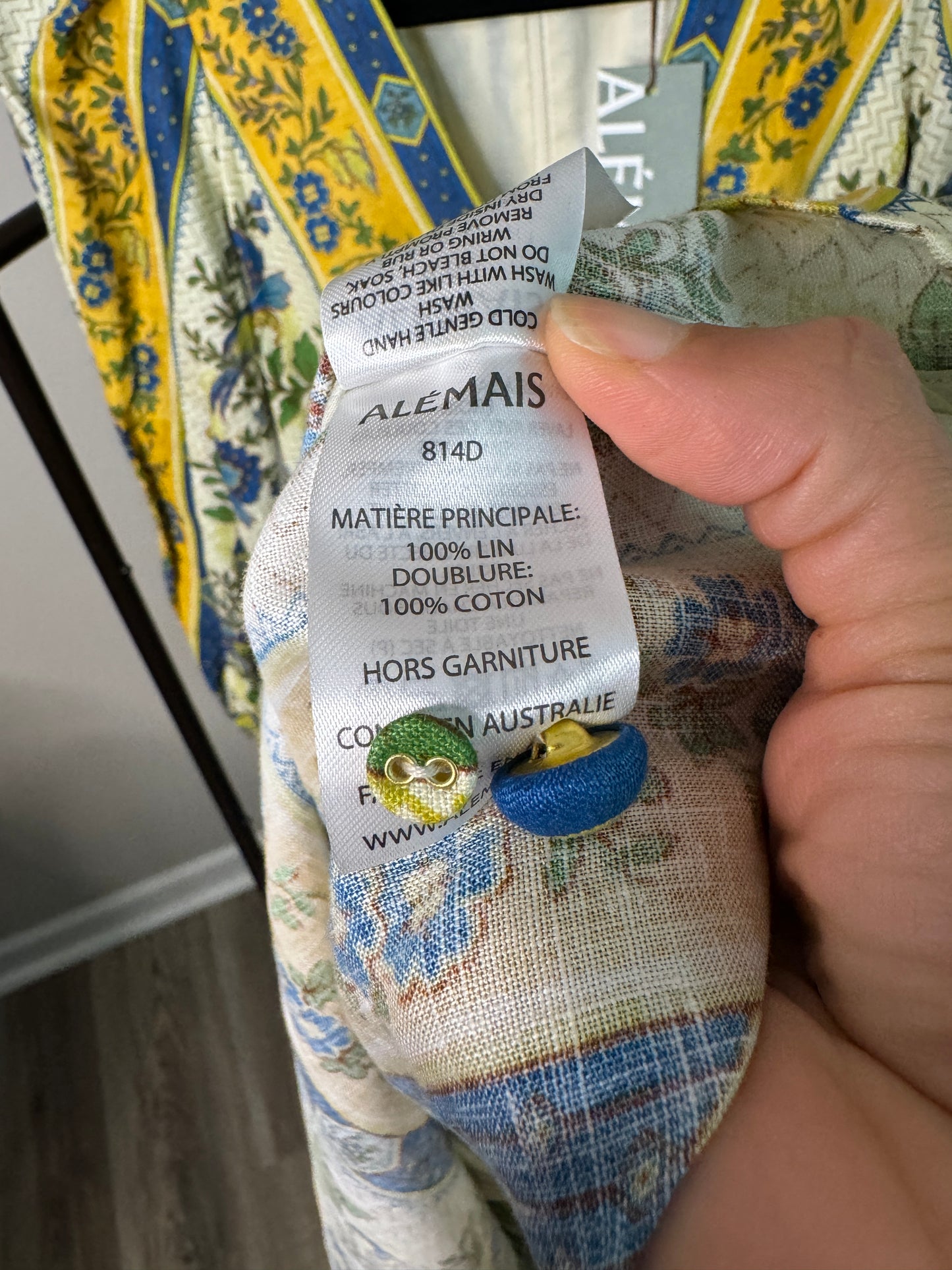 ALEMAIS Quinn Linen Midi-Dress size US 0