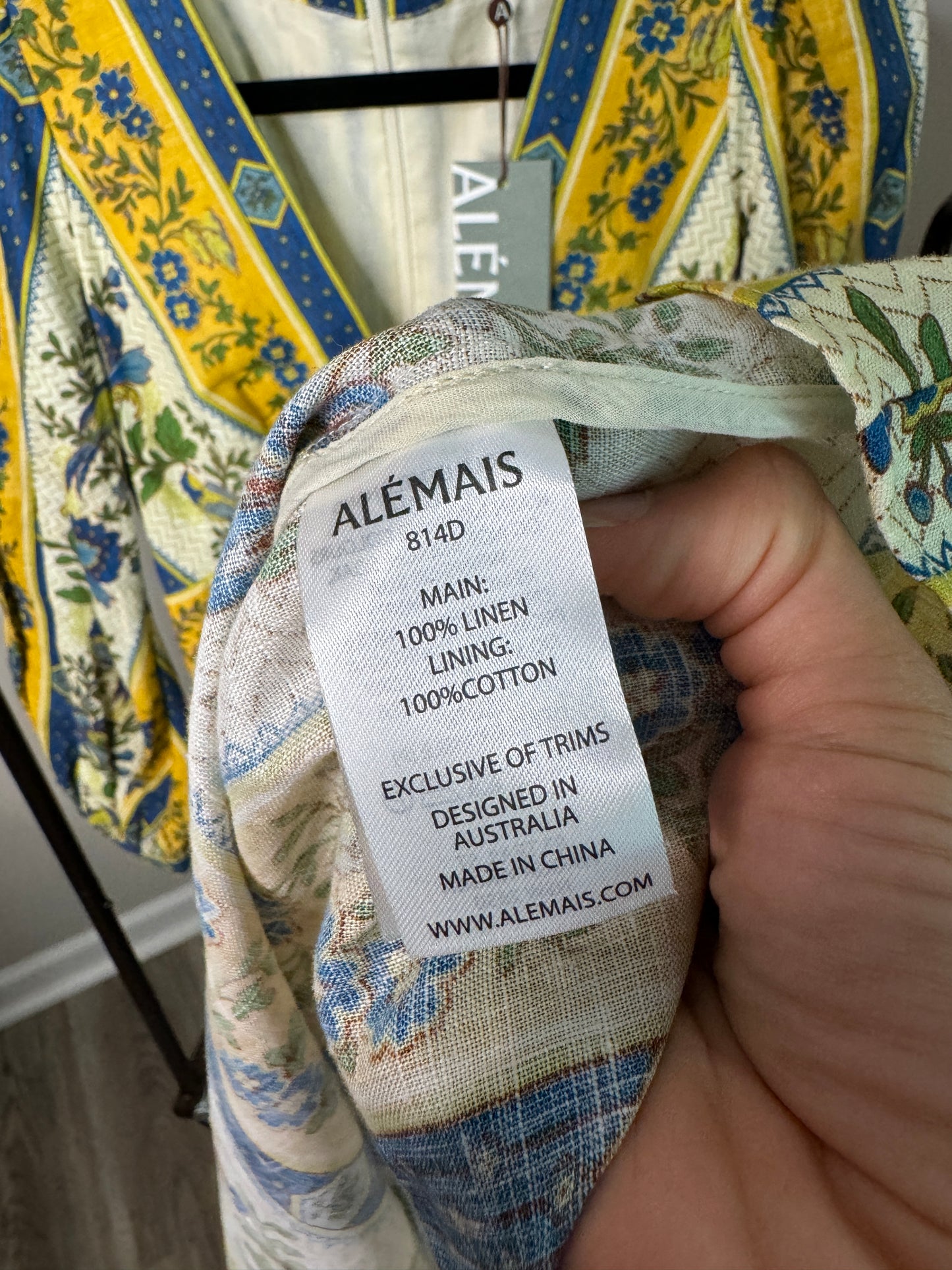 ALEMAIS Quinn Linen Midi-Dress size US 0