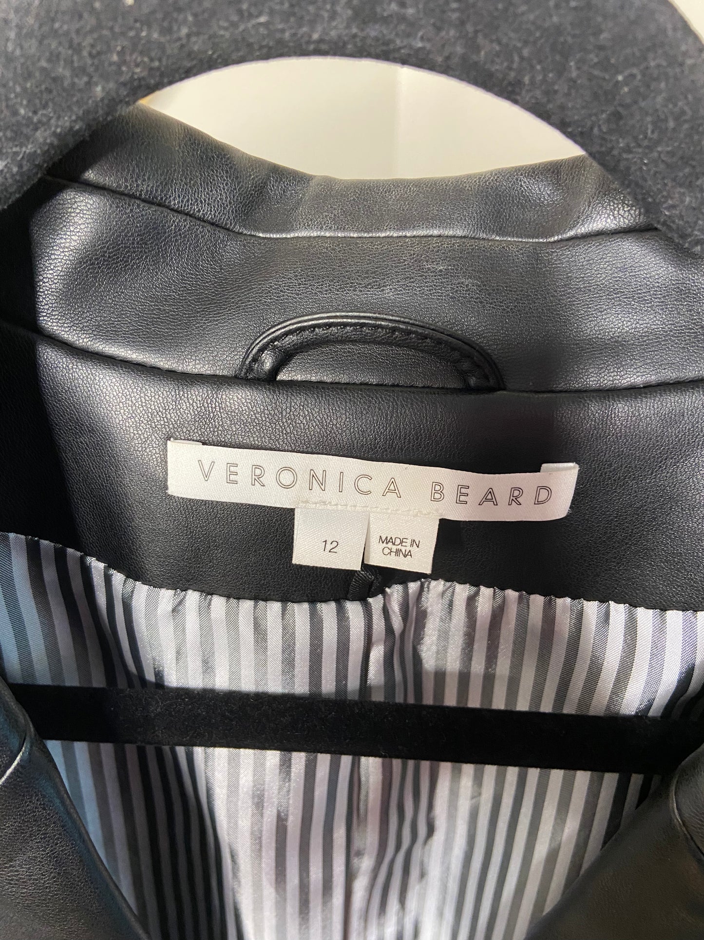 Veronica Beard Hollis Faux Leather Dickey Jacket size 12