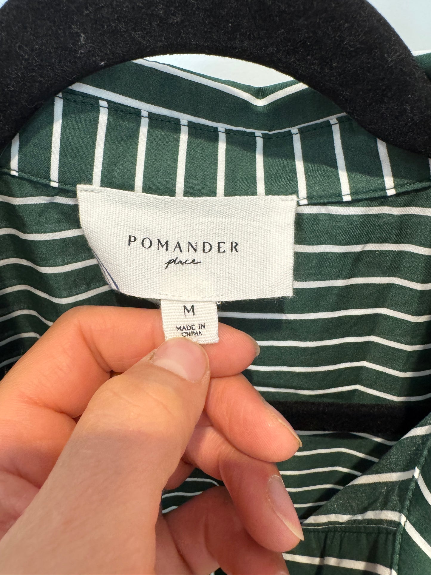 Pomander Place Green Stripe Reina Dress size M