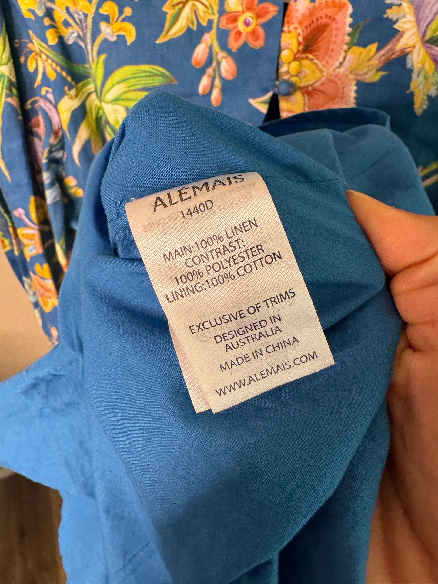 ALEMAIS June Floral Linen Mini Dress size US 10