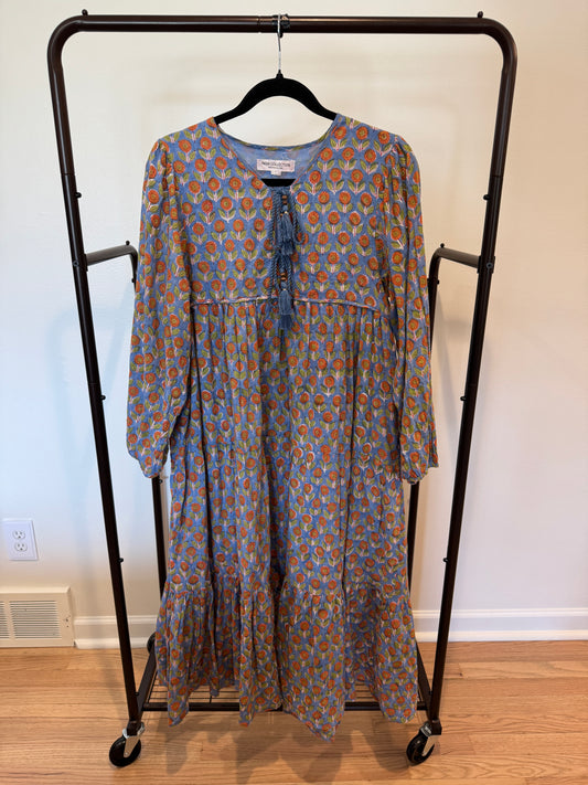 Emerson Fry Heirloom Dress in Wednesday Flowers Blues size L