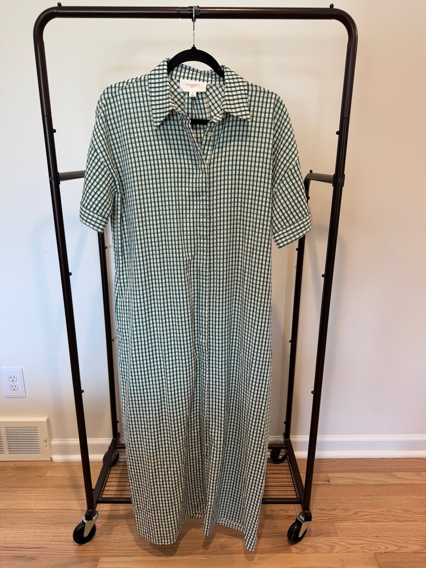 Pomander Place Zacara Green Gingham Dress size S