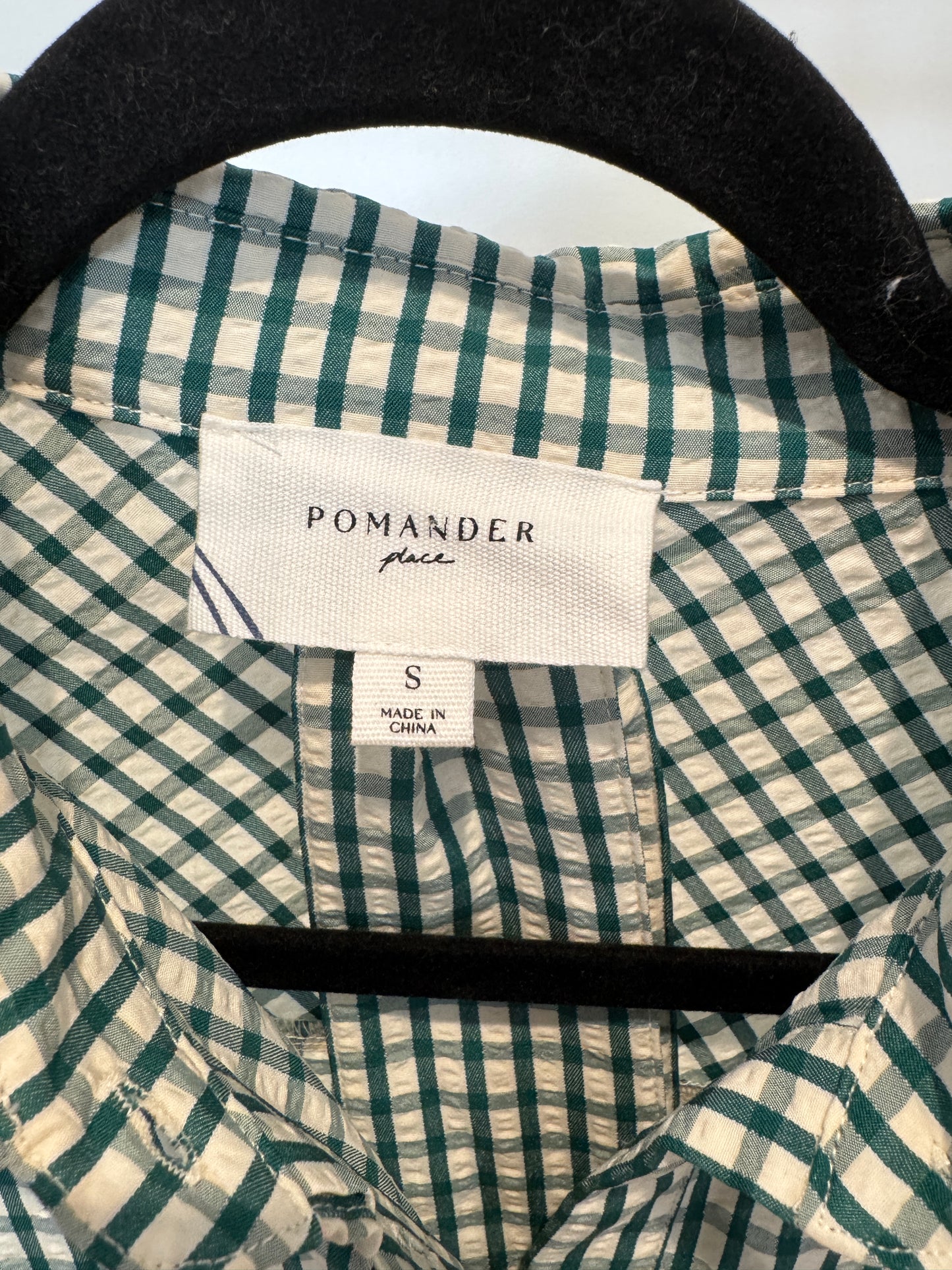 Pomander Place Zacara Green Gingham Dress size S